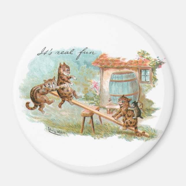 Se Saw Play Ground Cats Magnet (Framsidan)