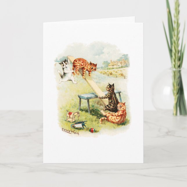 Se-se-kassett Louis Wain Blank Card Kort (Framsida)