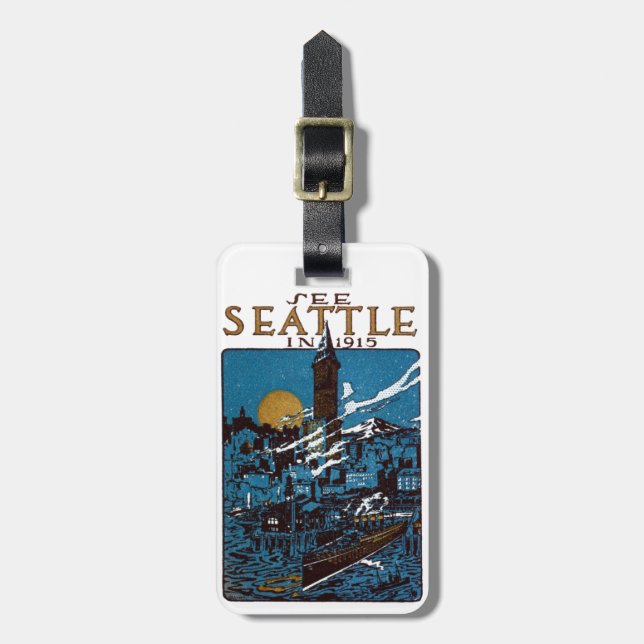 Se Seattle 1915 Bagagebricka (Vertikal Framsida)