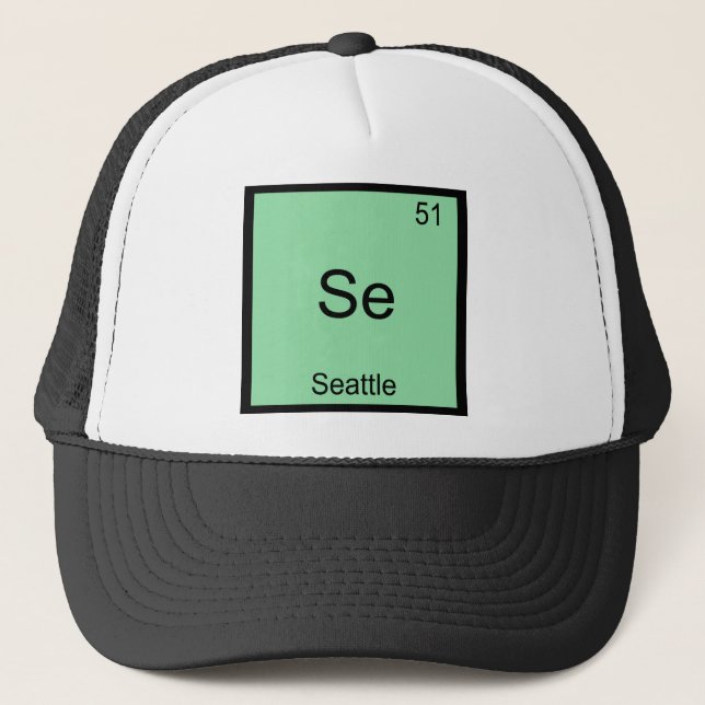Se - Seattle City Chemistry Element Symbol T-Shirt Keps (Framsida)