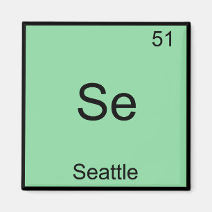 Se - Seattle City Chemistry Inslag Symbol T-Shirt Magnet