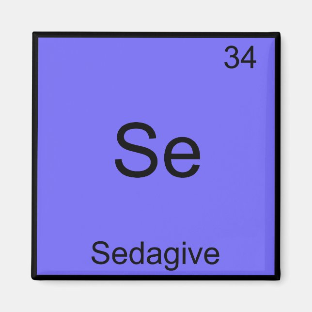 Se - Sedagive Funny Chemistry Inslag Symbol Tee Magnet (Framsidan)