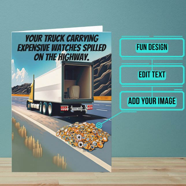 Se Spill Lastbil Driver Funny Birthday Kort (This fun card is specifically for the truck driver friend in your life.)
