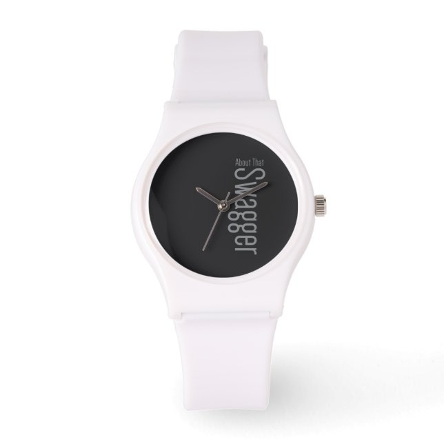 Se sportiskt vitt kiselband armbandsur (Framsida)