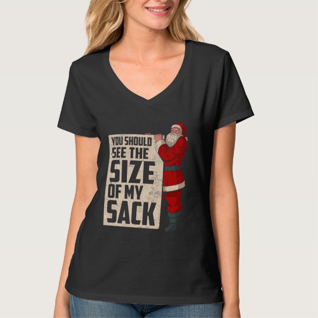 Se Storleka på min sack-underbara tomtegrus Christ T Shirt (Framsida)