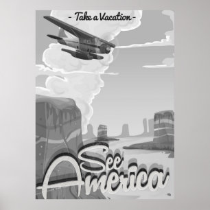 Se Tecknaden Amerika-Vintage Poster