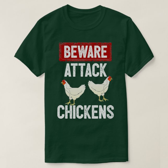 Se till att attackera kycklingar Funny Chicken Far T Shirt (Design framsida)