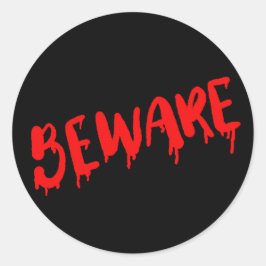 Se till att droppa blodet Halloween-dekalen Runt Klistermärke