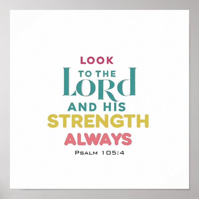 Se till Herren och hans styrka Psalm 105 4 Poster (Framsidan)