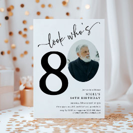 Se till vem som är 80! Modern foto 80-årsdag Inbjudningar