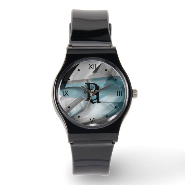 Se Trend Abstrakt Art Blue Ocean Armbandsur (Framsida)