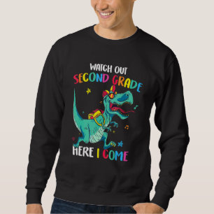 Se upp andra klass här kommer jag Dinosaurier till Lång Ärmad Tröja