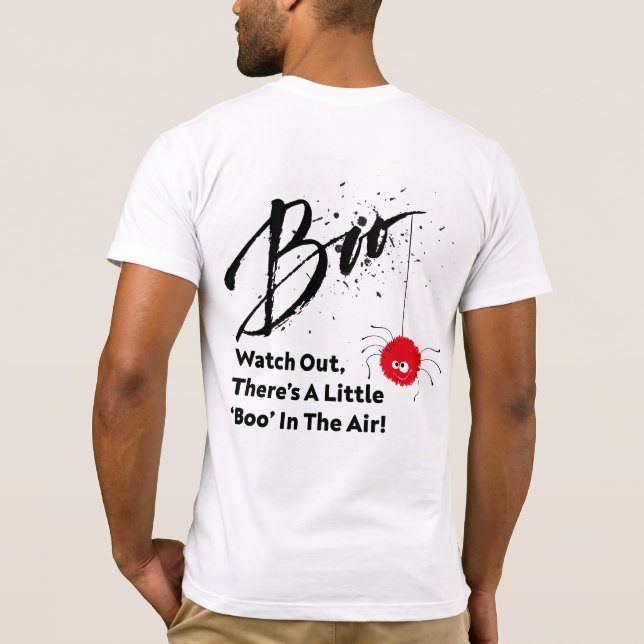 "Se upp! Boo in Luft Halloween T-Shirt" T Shirt (Baksida)