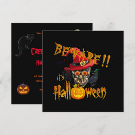 Se upp, det är Halloween Kuslig och läskig fest Inbjudningar