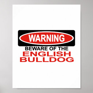 Se upp för engelsk bulldog poster