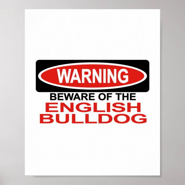 Se upp för engelsk bulldog poster (Framsidan)