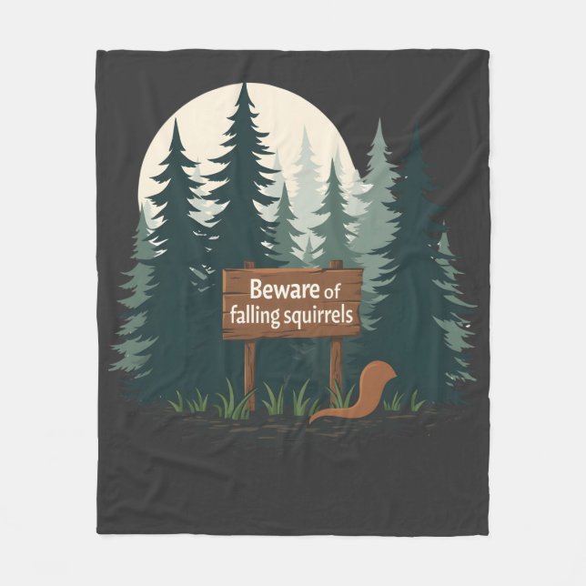 Se upp för fallande ekorrar T-shirt Fleecefilt (Framsidan)