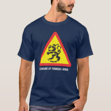 Se upp för finska lejon Mörk T-shirt-mall