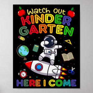 Se upp för förskolan, här kommer jag Roliga barn b Poster