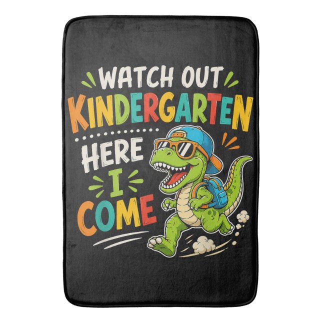 Se upp för förskolan jag kommer Dino Badrumsmatta (Framsidan (Vertikal))