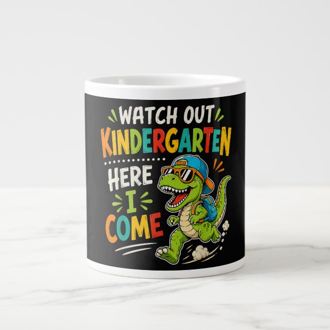 Se upp för förskolan jag kommer Dino Jumbo Mugg (Framsidan)