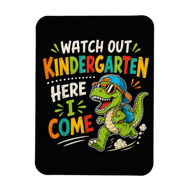 Se upp för förskolan jag kommer Dino Magnet (Vertikal)