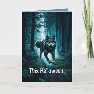 Se upp för fullmåne Halloween-kort Helgkort