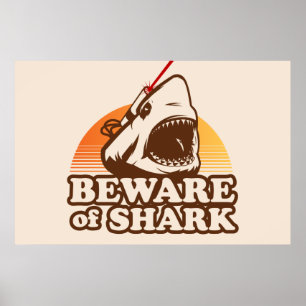 Se upp för hajar med Frickins laserstrålar Poster