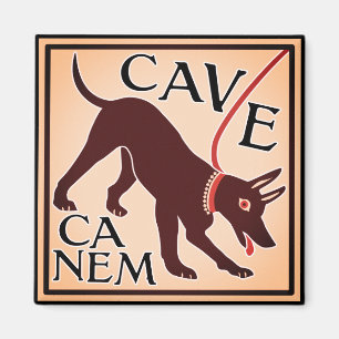 Se upp för Hund "Cave Canem" Greco-Roman Image Magnet