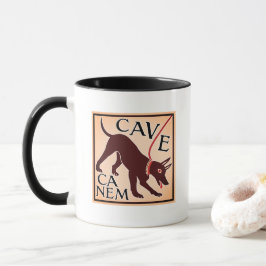 Se upp för Hund "Cave Canem" Greco-Roman Image Mugg