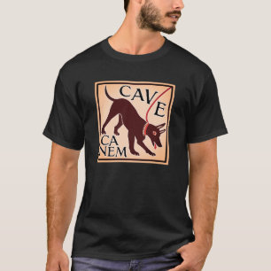 Se upp för Hund "Cave Canem" Greco-Roman Image T Shirt