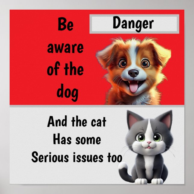 Se upp för Hund ...och katt Poster (Framsidan)