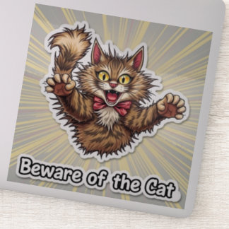 Se upp för katten klistermärken