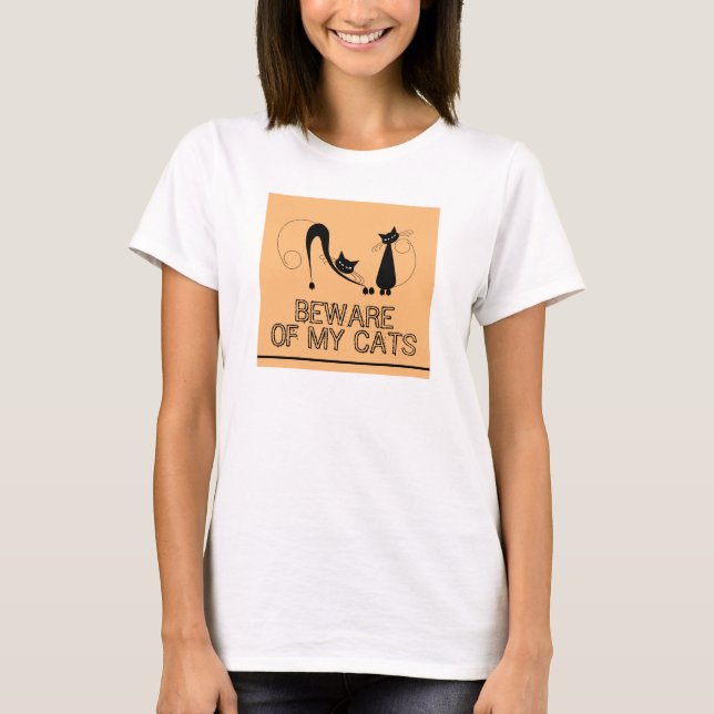 Se upp för min katter, Elegant Black Cat. T Shirt (Framsida)