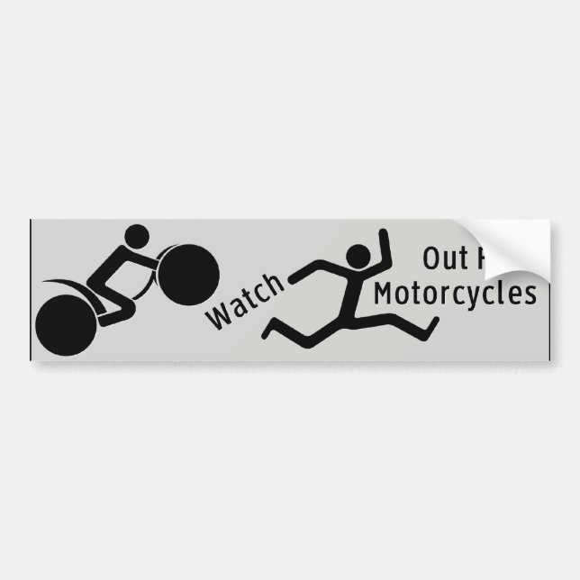 Se upp för motorcyklar bildekal (Framsidan)