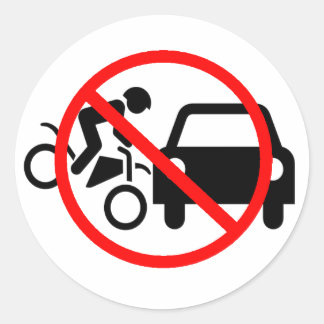 Se upp för motorcyklar runt klistermärke