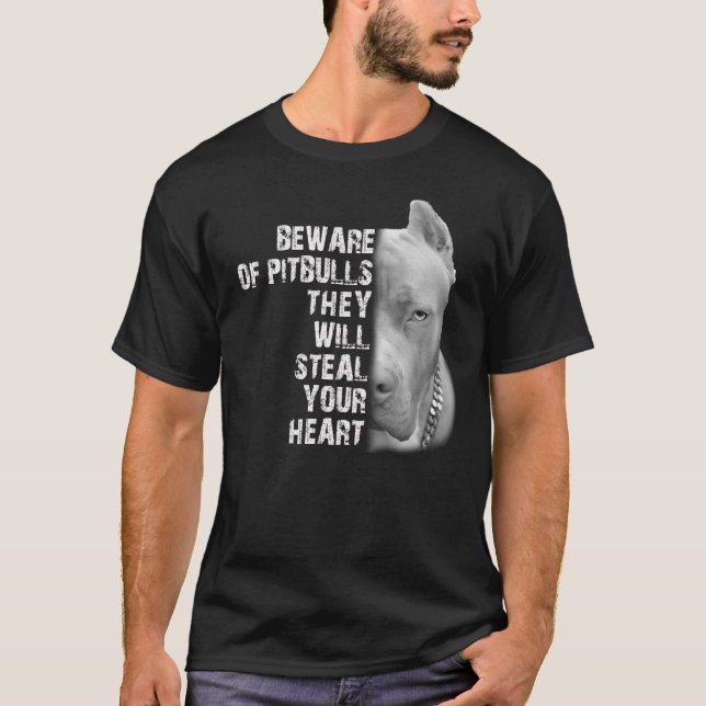 Se upp för pitbullar t shirt (Framsida)