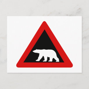 Se upp för Polar, trafiksignaler, Norge Vykort