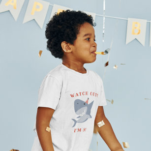 Se upp för Shark Birthday Boy T Shirt