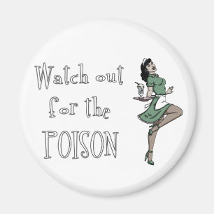 Se upp för stationen Retro Waitress - Färg Magnet