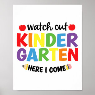 Se upp förskola här kommer jag Kinder tillbaka til Poster