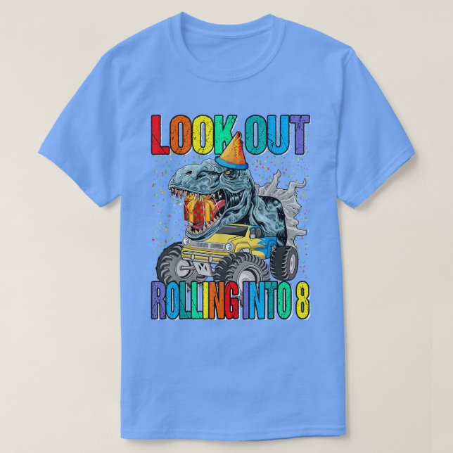 Se upp i 8 Monster Lastbil Dinosaur T Shirt (Design framsida)