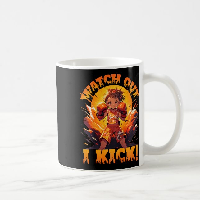 Se upp - jag sparkar! Thai-boxning Muay Thai Kickb Kaffemugg (Höger)