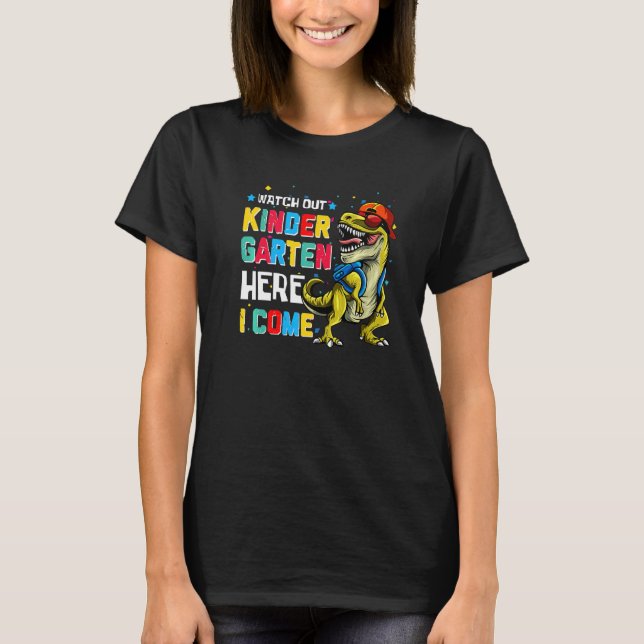 Se upp Kindergarten här, jag Kom Dinosaur bak t Shirt (Framsida)