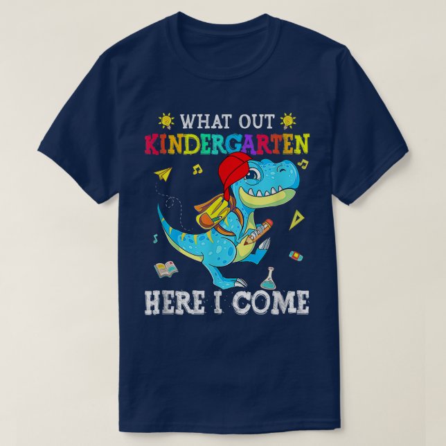Se upp Kindergarten här, jag Kom Dinosaur bak t Shirt (Design framsida)