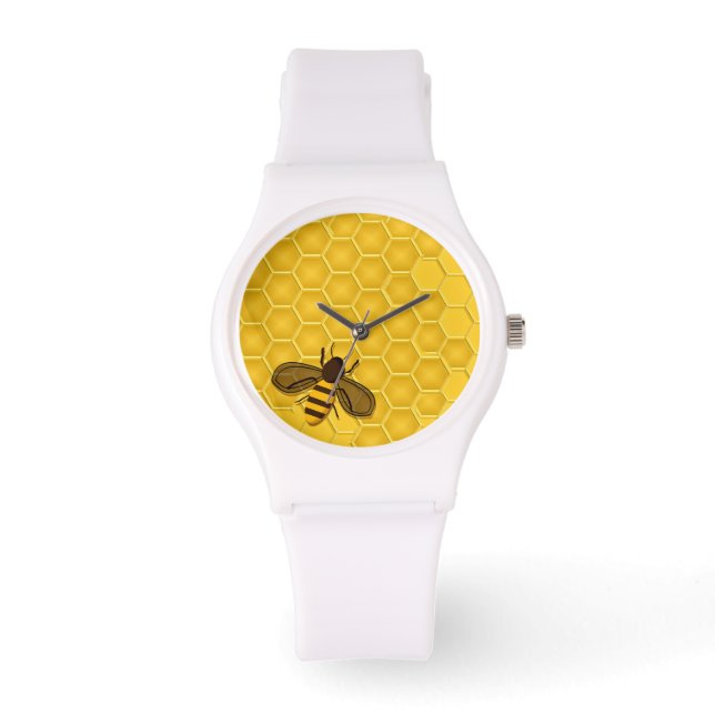 Se upp med Golden Honeycomb och Honeybee Armbandsur (Framsida)