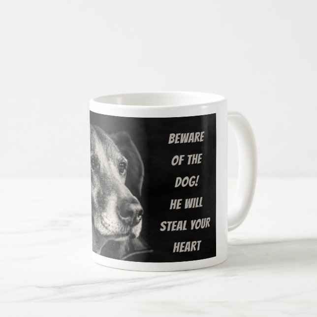 Se upp med hund, anpassningsbarnas husfoto kaffemugg (Framsida höger)
