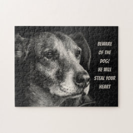 Se upp med hund, anpassningsbarnas husfoto pussel