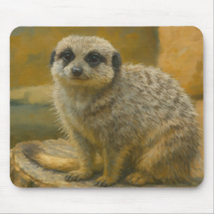 Se upp stillhet - Realistiskt Meerkat Porträtt Musmatta