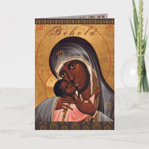 SE UPP Svarta Madonnan och barnet julkort Kort